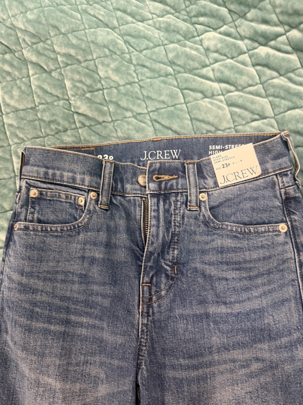 Women's High-Rise Flare Jeans in Mid (Kate) Blue - Semi Stretch - Picture 4 of 9